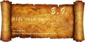 Blázsik Imre névjegykártya