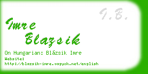 imre blazsik business card